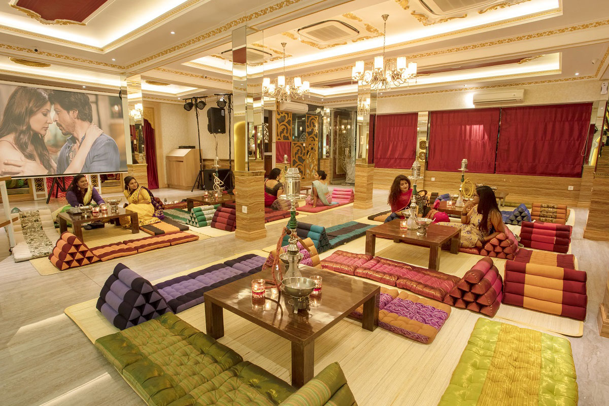 Restaurant interior 2nd floor private events nawabi set up  at Queen’s Tandoor Indian Restaurant Bali