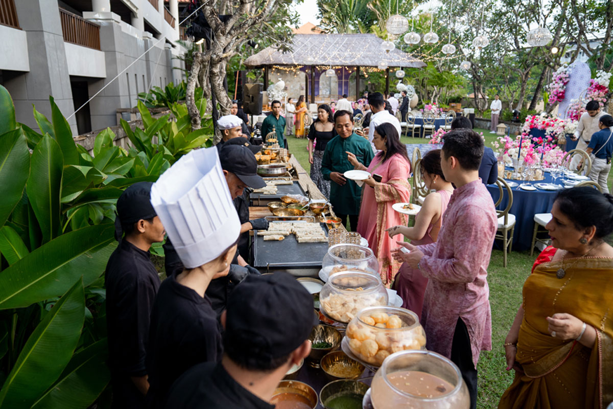 Catering of Indian Wedding buffet by Queen's Catering Bali